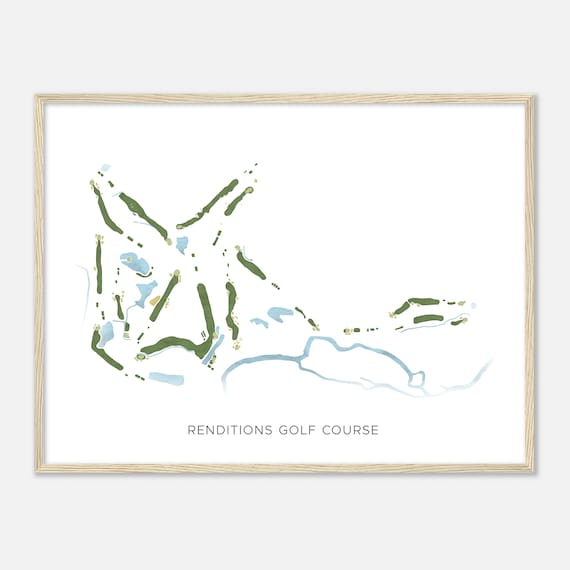 Renditions Golf Course Modern Watercolor Golf Course Map Art Poster