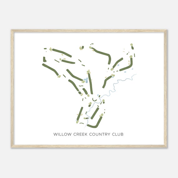 Willow Creek Country Club Minnesota Modern Watercolor Map Golfer Gift Golf Wall Art Golf Poster Print Course Layout