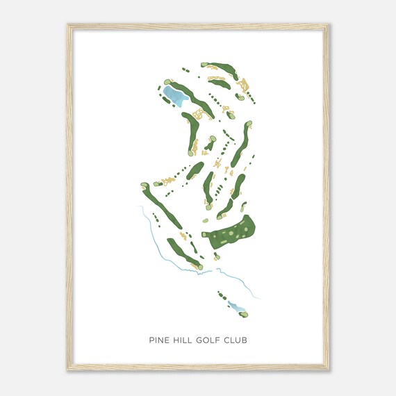 Pine Hill Golf Club New Jersey Modern Watercolor Map Golfer Gift Golf Wall Art Golf Poster Print Course Layout