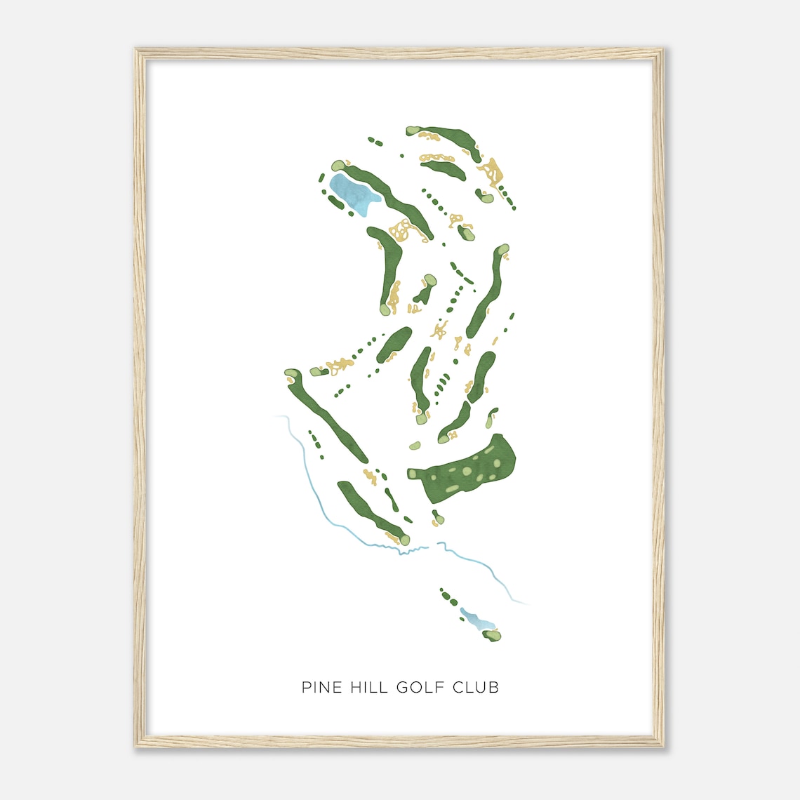 Pine Hill Golf Club New Jersey Modern Watercolor Map Golfer Gift Golf Wall Art Golf Poster Print Course Layout