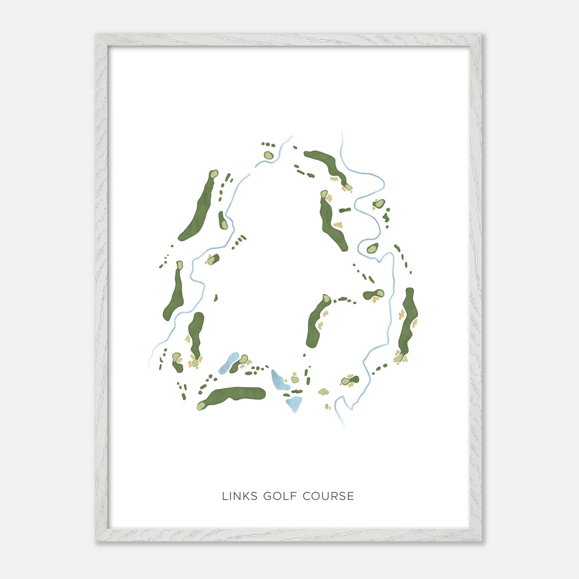 Links Golf Course Littleton Colorado Modern Watercolor Map Poster - Image 2