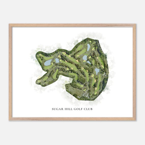 Sugar Hill Golf Club In Sugar Hill Georgia Classic Watercolor Map Golfer Gift Golf Wall Art Golf Poster Print Course Layout