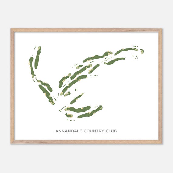 Annandale Country Club In Pasadena California Modern Watercolor Map Golfer Gift Golf Wall Art Golf Poster Print Course Layout