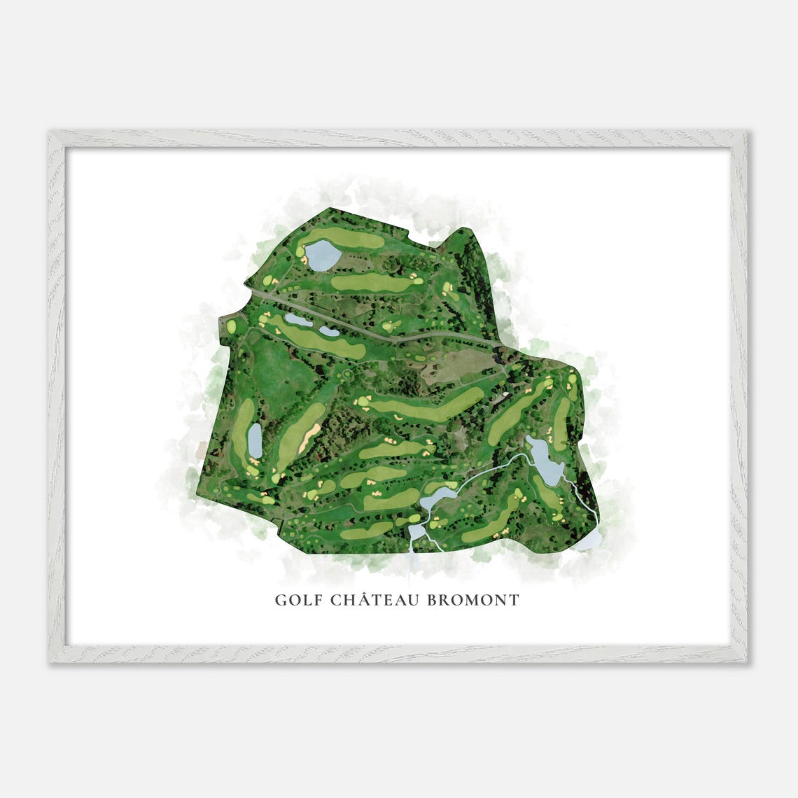 Golf Chateau Bromont Canada Classic Watercolor Map Art Poster - Image 3