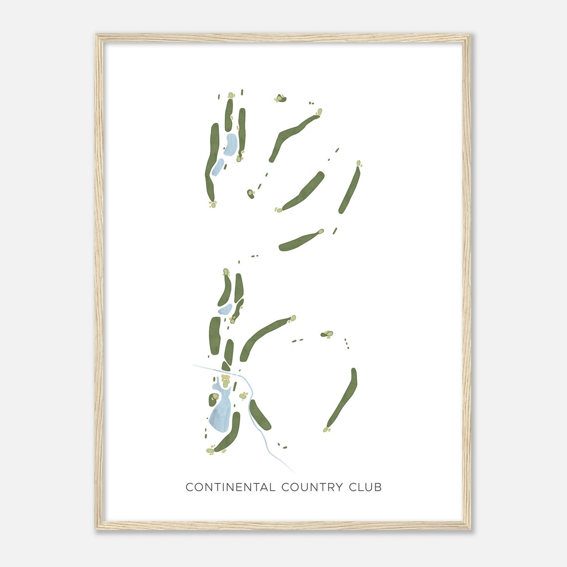 Continental Country Club Arizona Modern Watercolor Map Poster