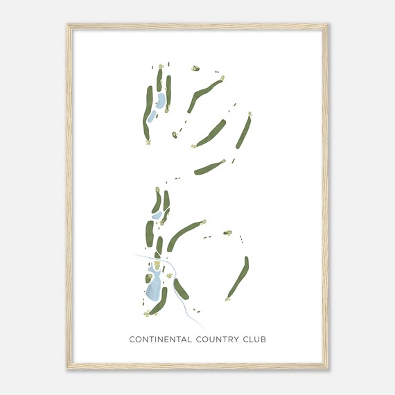 Continental Country Club Arizona Modern Watercolor Map Golfer Gift Golf Wall Art Golf Poster Print Course Layout