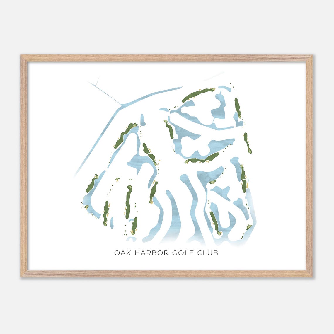 Oak Harbor Golf Club Minimal Line Golf Course Map Golfer Gift Poster