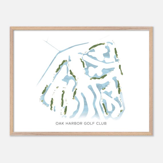Oak Harbor Golf Club In Slidell Louisiana Modern Watercolor Map Golfer Gift Golf Wall Art Golf Poster Print Course Layout