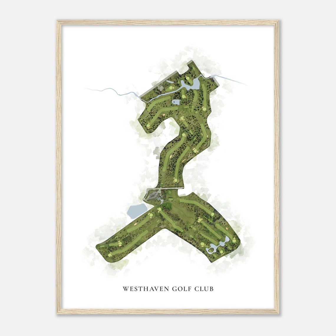 Westhaven Golf Club Aerial Watercolor Fairway Map Print Golfer Gift - Image 2