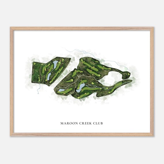 Maroon Creek Club Golf Course Classic Watercolor Fairway Map Poster