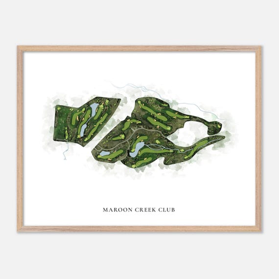 Maroon Creek Club In Aspen Colorado Classic Watercolor Map Golfer Gift Golf Wall Art Golf Poster Print Course Layout