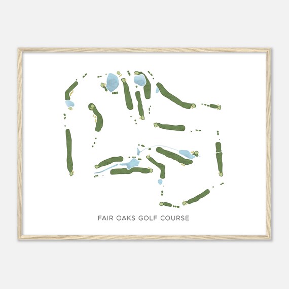 Fair Oaks Golf Course Modern Watercolor Golf Course Map Art Poster