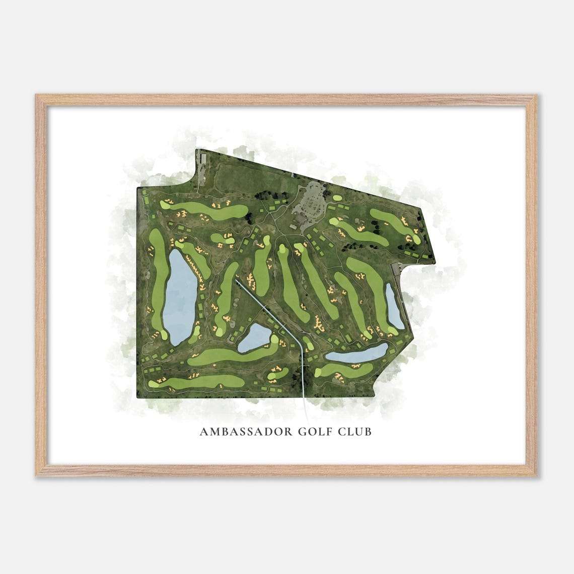 Ambassador Golf Club Windsor Canada Classic Watercolor Map Poster