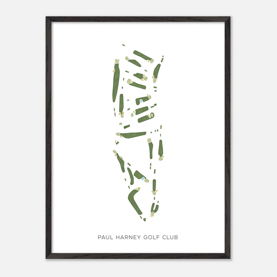 Paul Harney Golf Club Modern Minimalist Watercolor Map Poster - Image 3