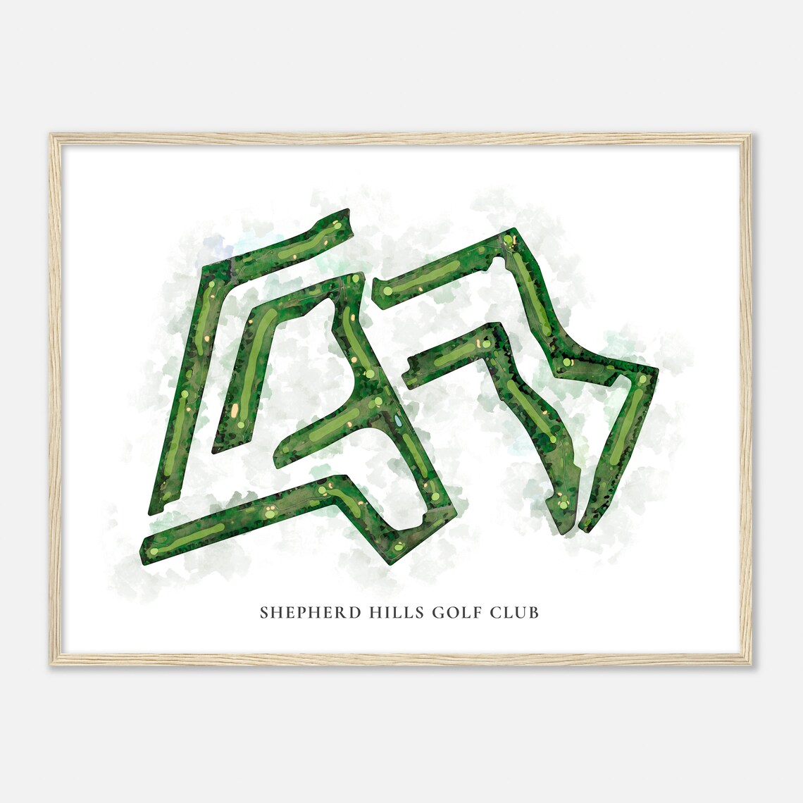 Shepherd Hills Golf Club Pennsylvania Classic Watercolor Map Golfer Gift Golf Wall Art Golf Poster Print Course Layout