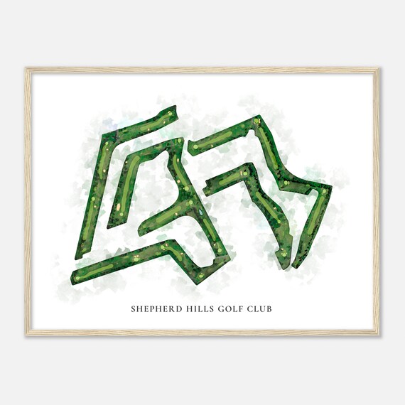 Shepherd Hills Golf Club Pennsylvania Classic Watercolor Map Golfer Gift Golf Wall Art Golf Poster Print Course Layout