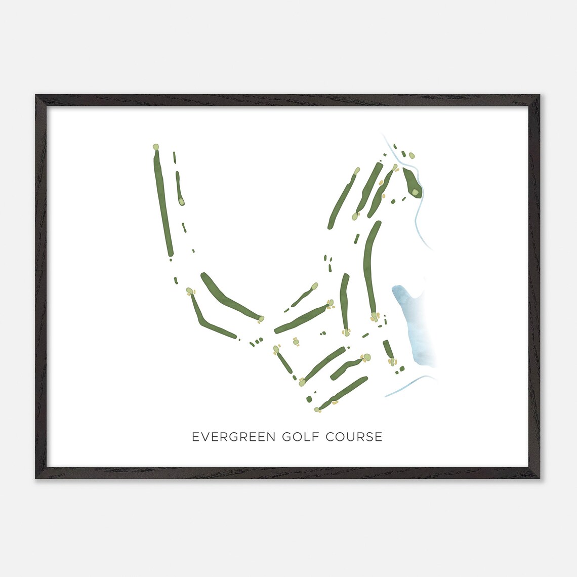 Evergreen Golf Course Evergreen Colorado Modern Watercolor Golf Map Poster - Image 5