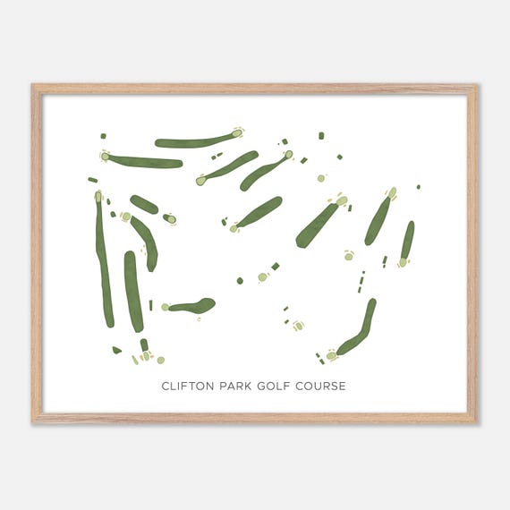 Clifton Park Golf Course In Baltimore Maryland Modern Watercolor Map Golfer Gift Golf Wall Art Golf Poster Print Course Layout