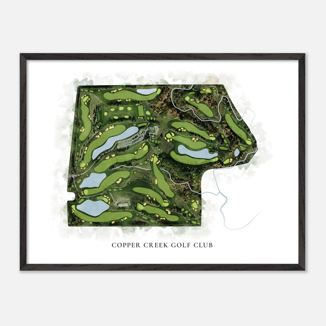 Copper Creek Golf Club Vaughan Canada Classic Watercolor Golf Map Poster - Image 4