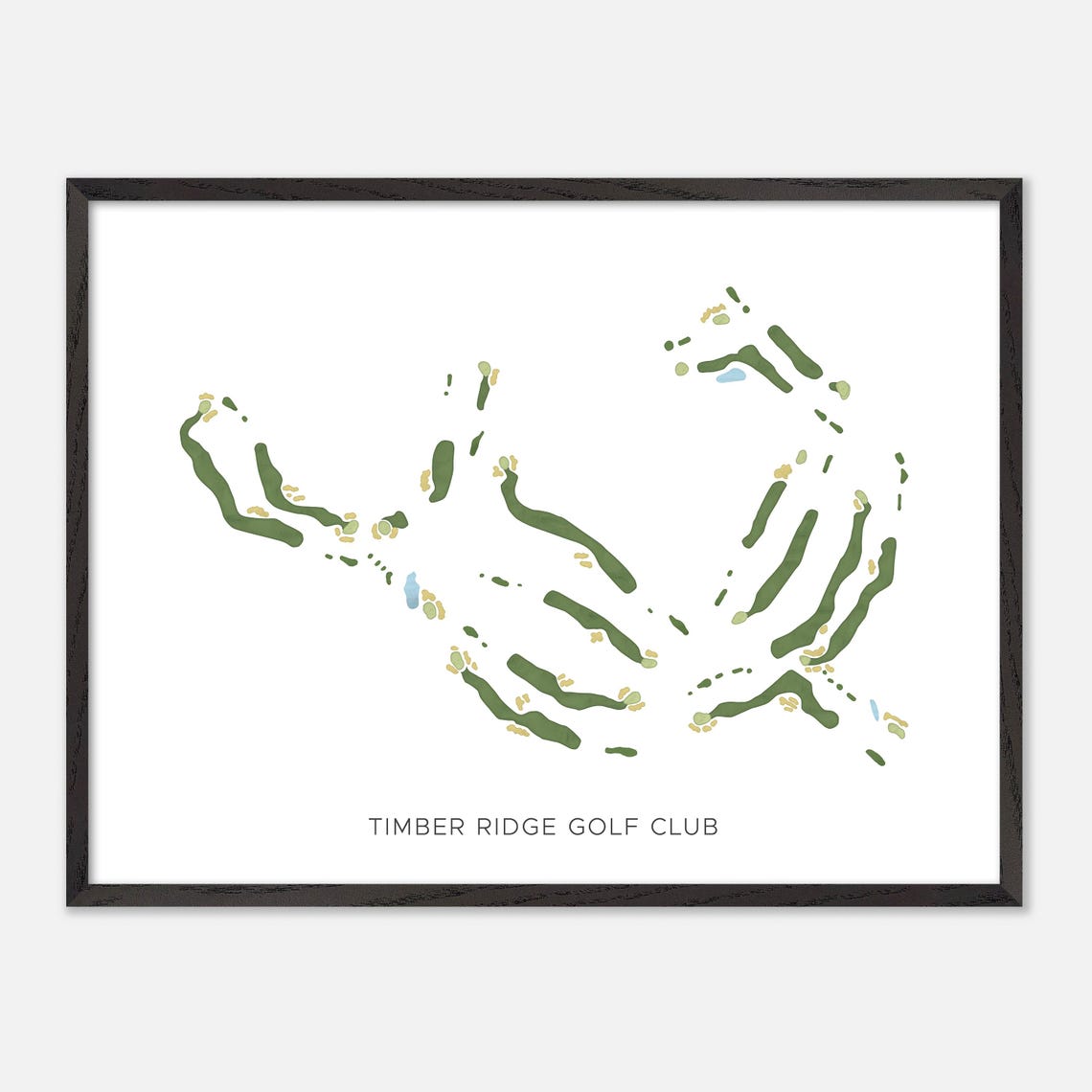 Timber Ridge Golf Club Minimalist Watercolor Fairway Map Poster - Image 5