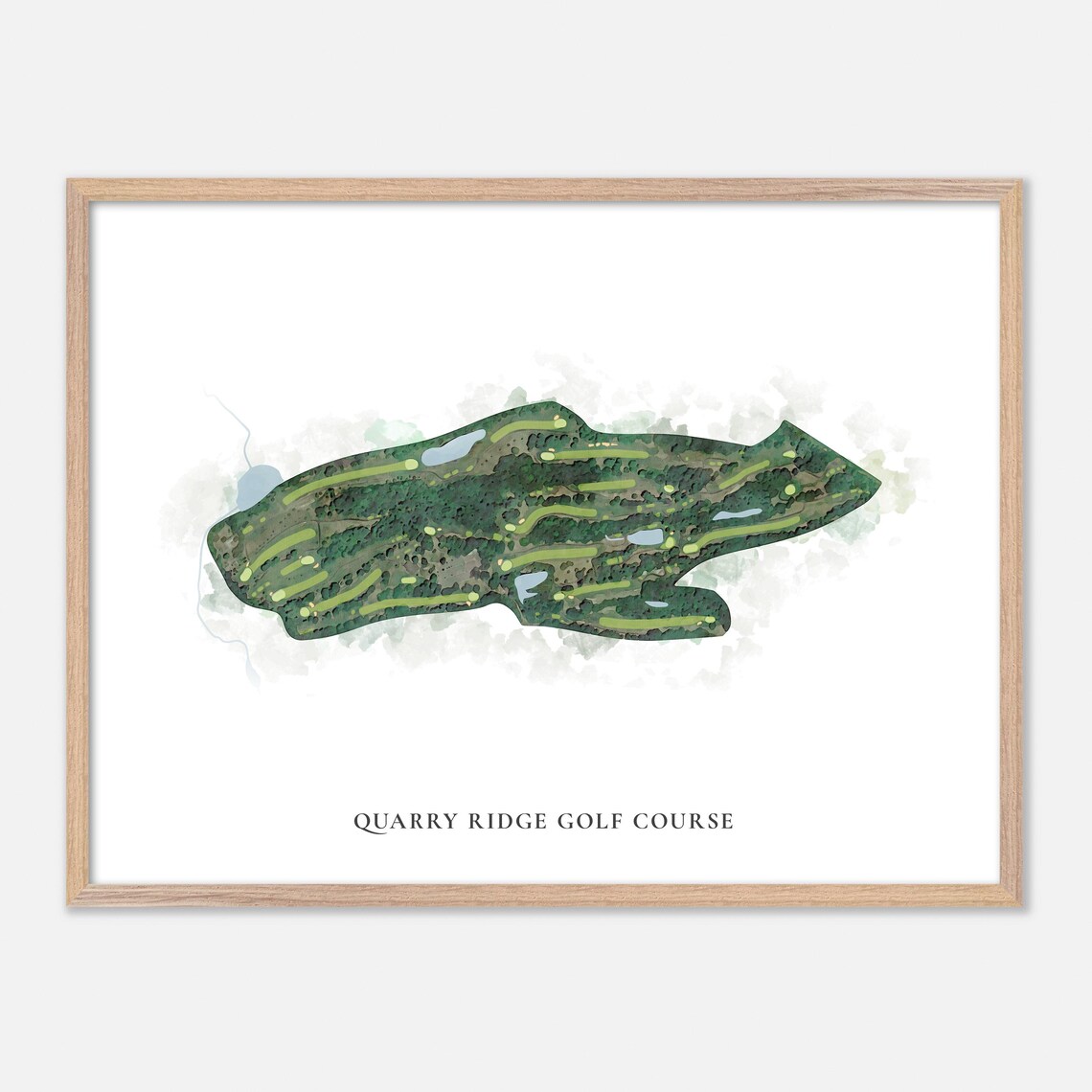 Quarry Ridge Golf Course Portland Connecticut Watercolor Course Map Poster