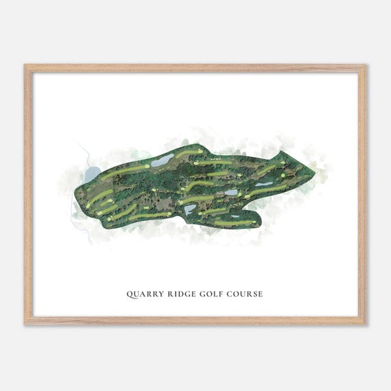 Quarry Ridge Golf Course In Portland Connecticut Classic Watercolor Map Golfer Gift Golf Wall Art Golf Poster Print Course Layout