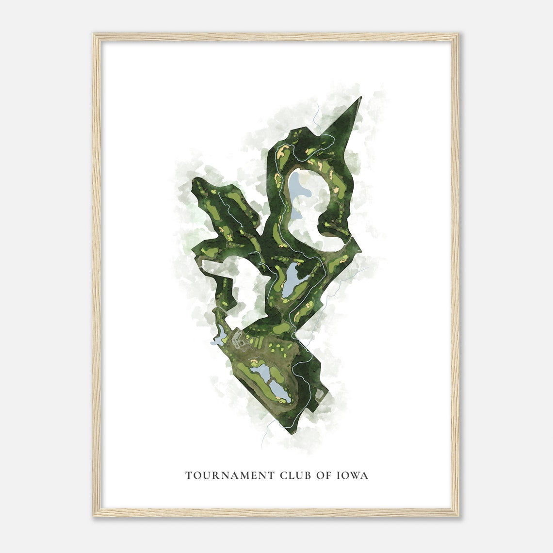 Tournament Club of Iowa Watercolor Aerial Golf Course Map Poster - Image 2