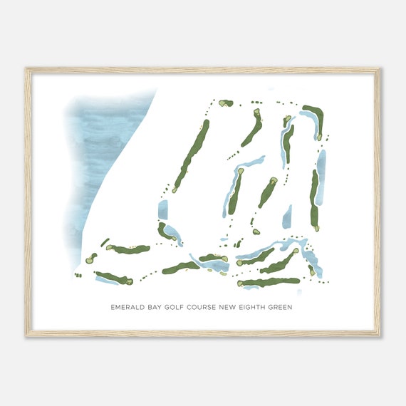 Emerald Bay Golf Course New Eighth Green Florida Modern Watercolor Map Golfer Gift Golf Wall Art Golf Poster Print Course Layout