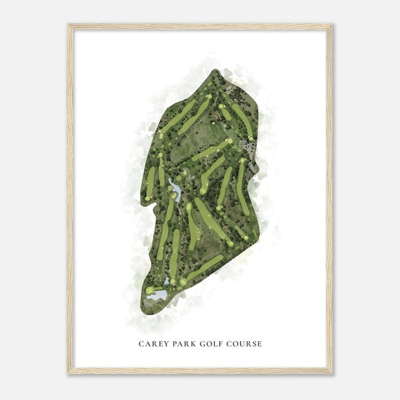 Carey Park Golf Course Kansas Classic Watercolor Map Golfer Gift Golf Wall Art Golf Poster Print Course Layout