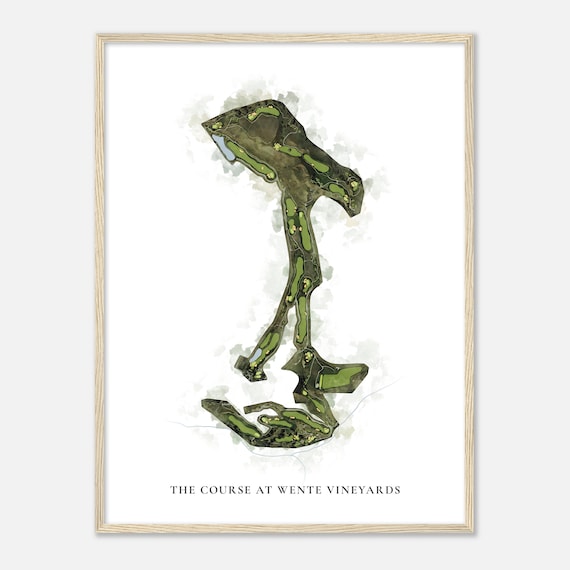 The Course At Wente Vineyards California Classic Watercolor Map Golfer Gift Golf Wall Art Golf Poster Print Course Layout