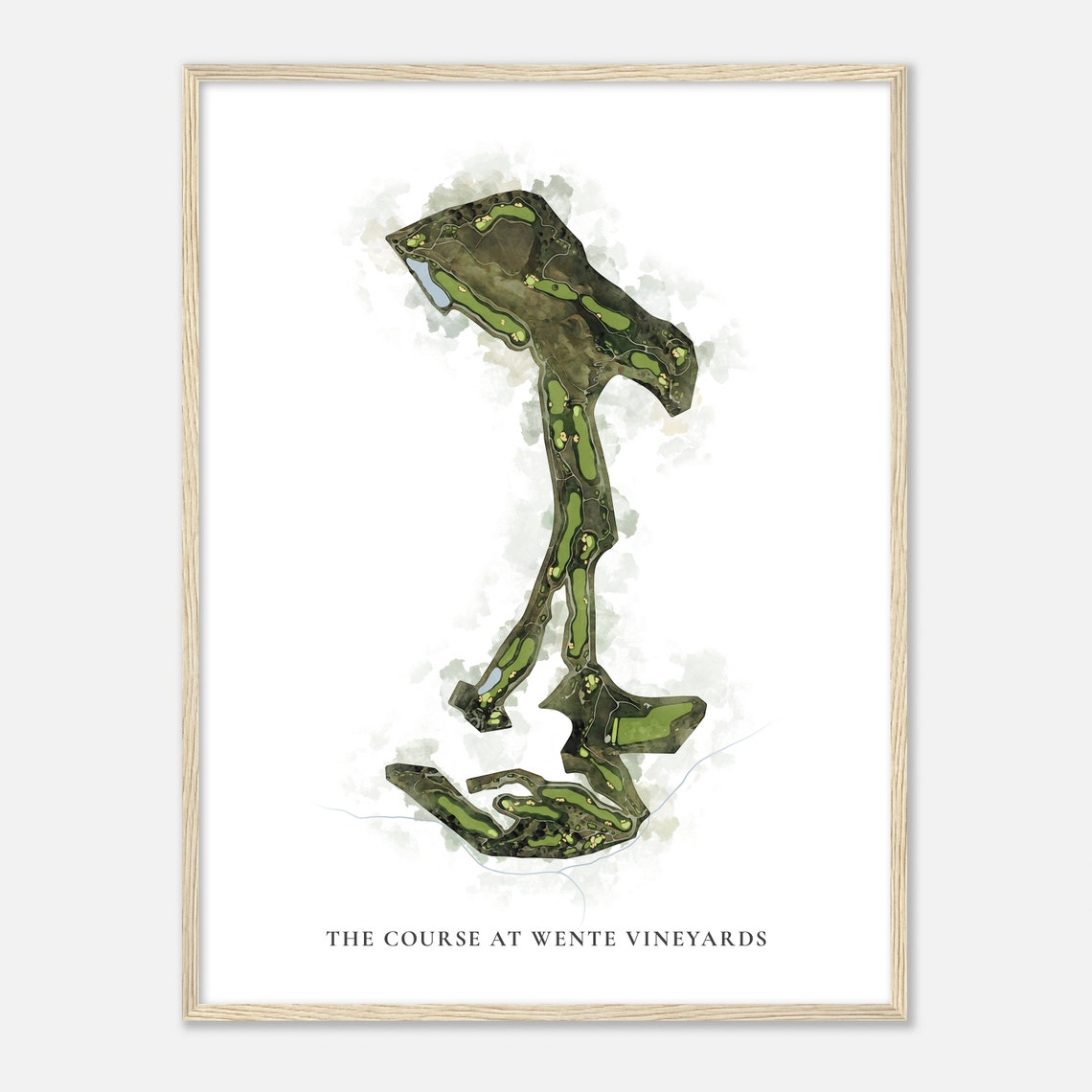 Course at Wente Vineyards Detailed Golf Course Map Art Sports Poster