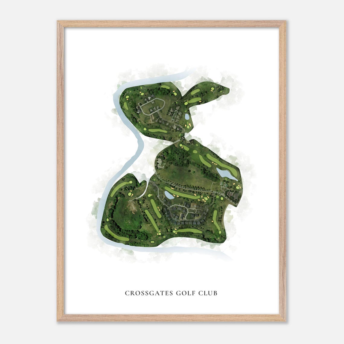 Crossgates Golf Club Classic Aerial Watercolor Course Map Poster - Image 6