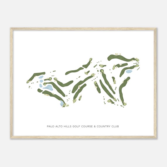 Palo Alto Hills Golf Course Country Club California Modern Watercolor Map Golfer Gift Golf Wall Art Golf Poster Print