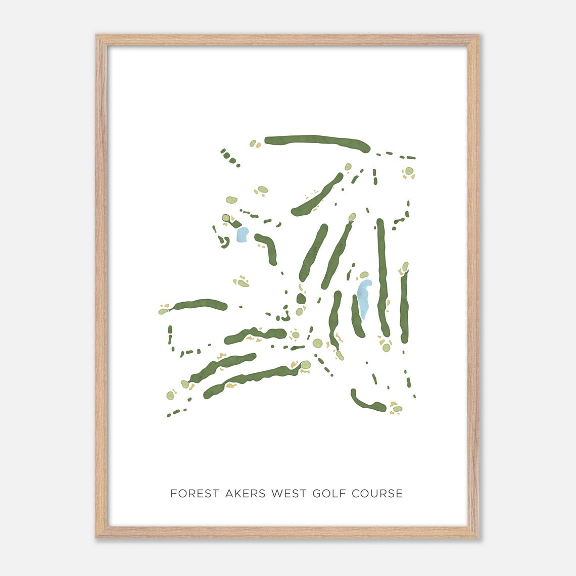 Forest Akers West Golf Course Minimalist Watercolor Map Poster - Image 6
