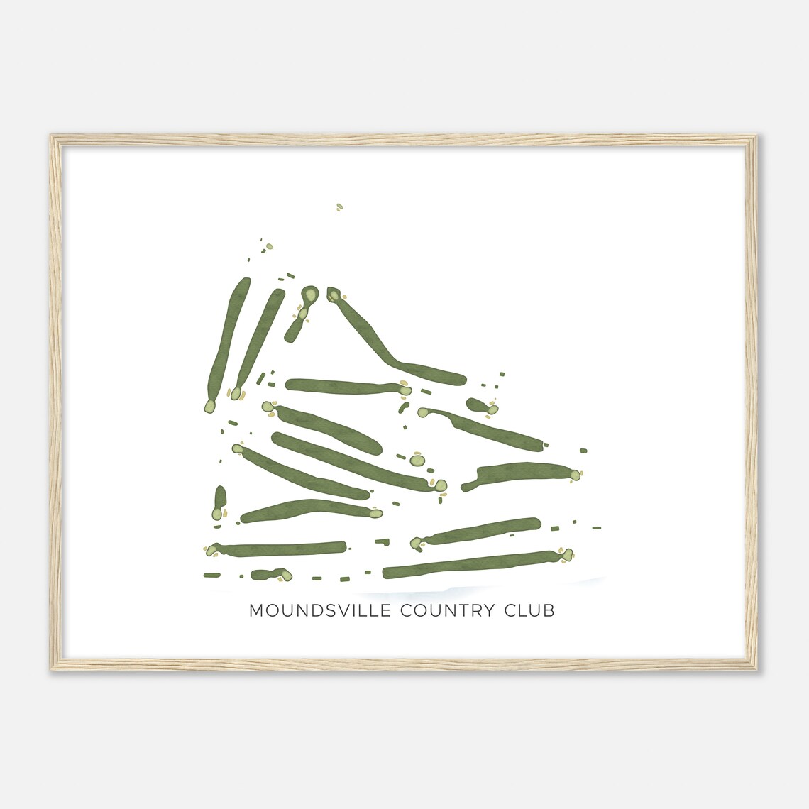 Moundsville Country Club Modern Minimalist Watercolor Map Poster - Image 2