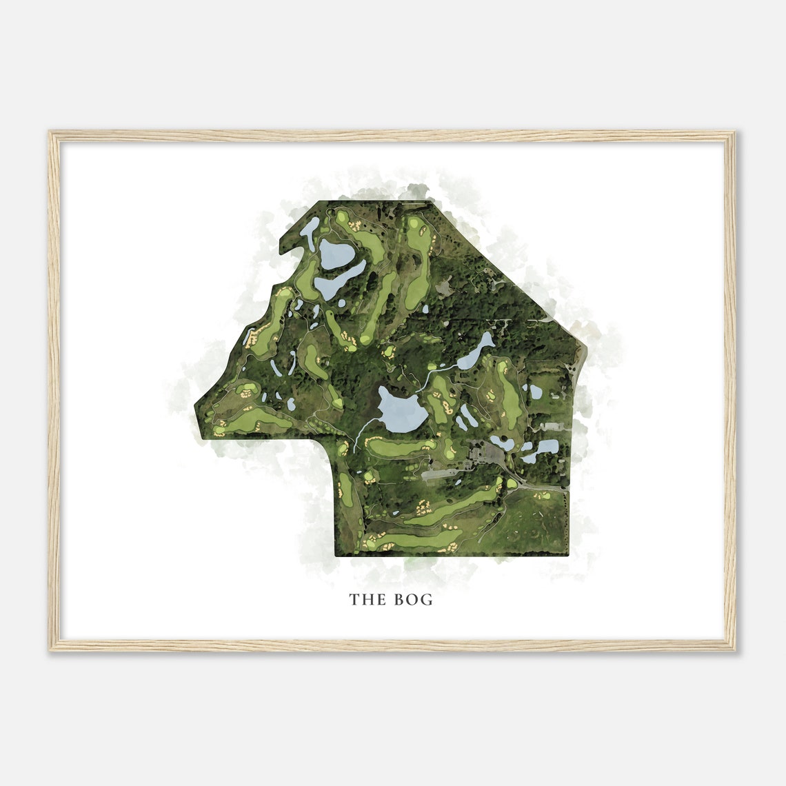 The Bog Wisconsin Classic Watercolor Map Golfer Gift Golf Wall Art Golf Poster Print Course Layout - Image 2