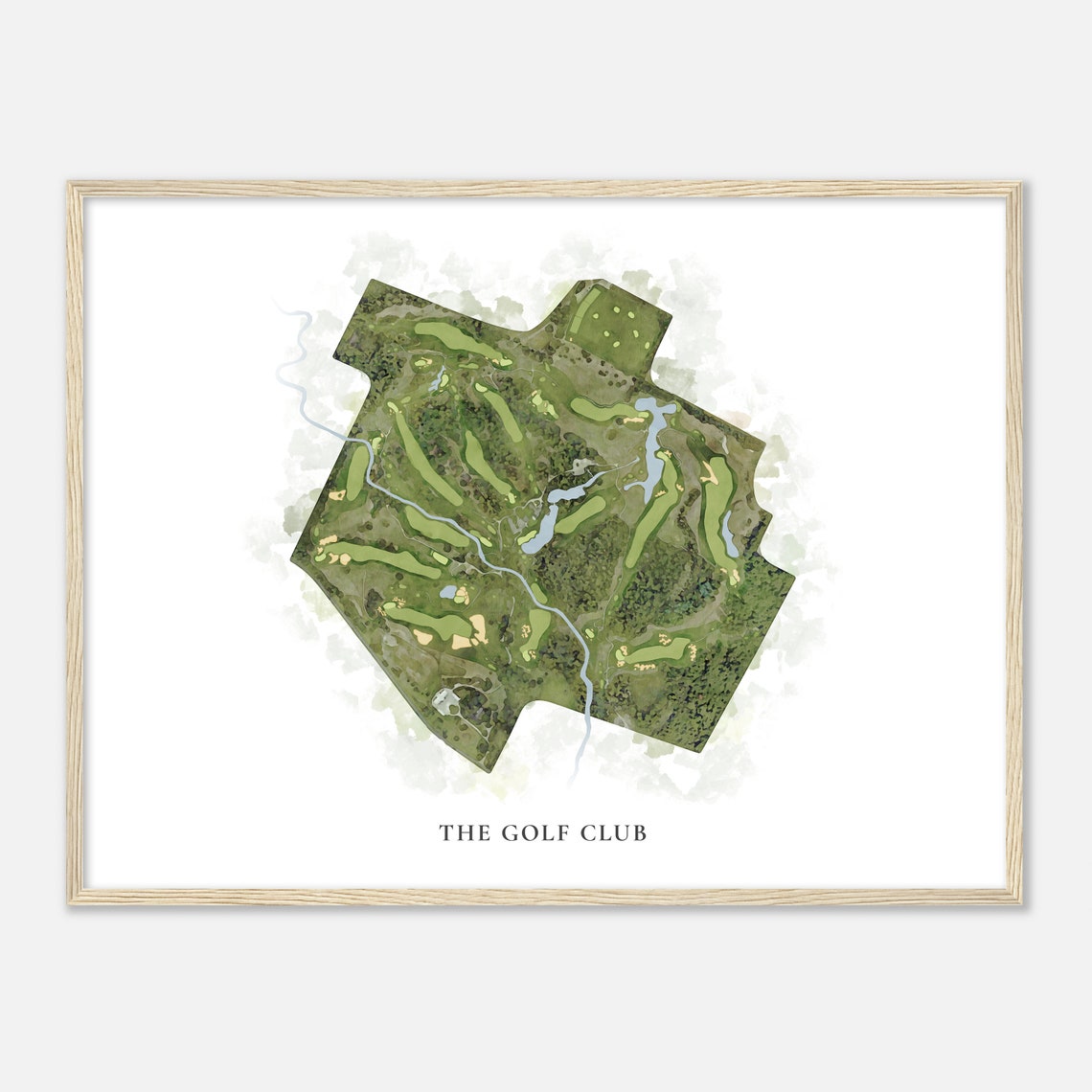 The Golf Club Ohio Classic Watercolor Course Layout Map Poster - Image 2