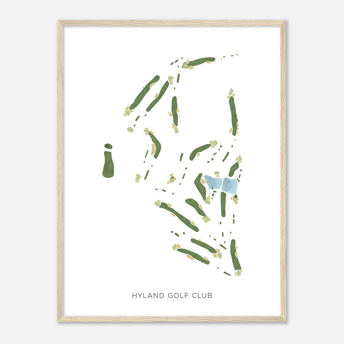 Hyland Golf Club Elegant Minimalist Golf Course Layout Poster - Image 2