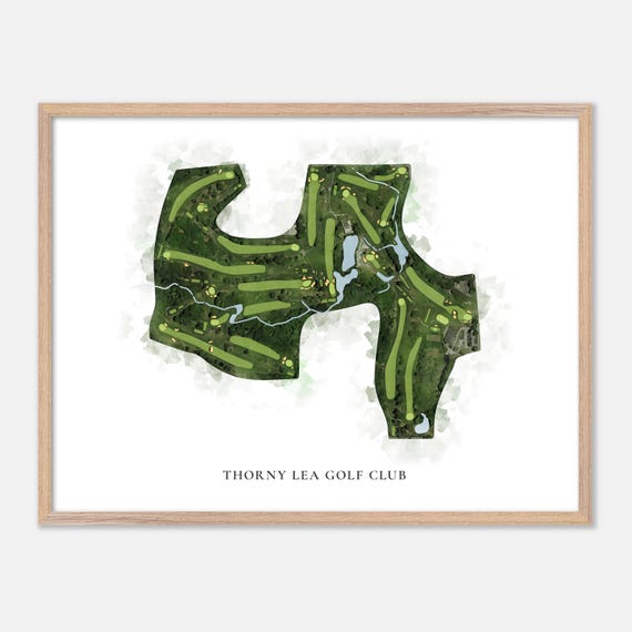 Thorny Lea Golf Club In Brockton Massachusetts Classic Watercolor Map Golfer Gift Golf Wall Art Golf Poster Print Course Layout
