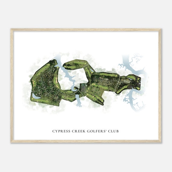 Cypress Creek Golfers Club Virginia Classic Watercolor Map Golfer Gift Golf Wall Art Golf Poster Print Course Layout