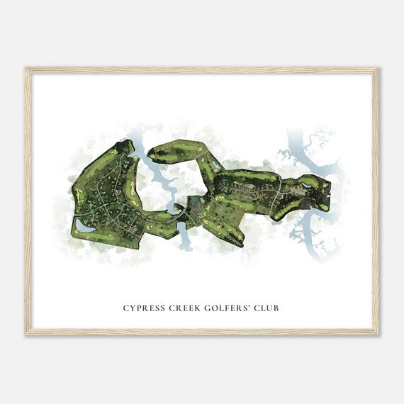 Cypress Creek Golfers' Club Virginia Classic Watercolor Map Poster