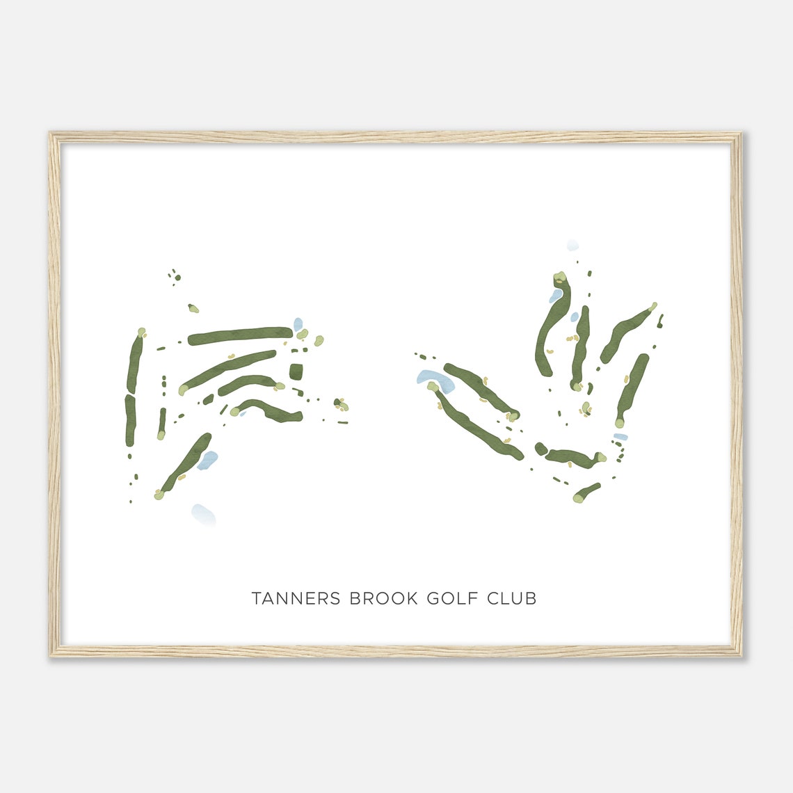 Tanners Brook Golf Club Modern Minimalist Watercolor Map Poster - Image 2