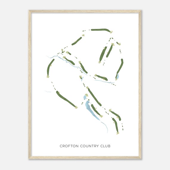 Crofton Country Club Maryland Modern Watercolor Golf Course Map Poster