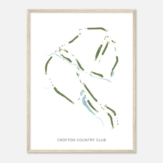 Crofton Country Club Maryland Modern Watercolor Map Golfer Gift Golf Wall Art Golf Poster Print Course Layout