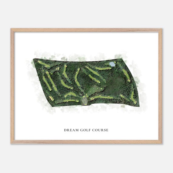 Dream Golf Course In West Branch Michigan Classic Watercolor Map Golfer Gift Golf Wall Art Golf Poster Print Course Layout