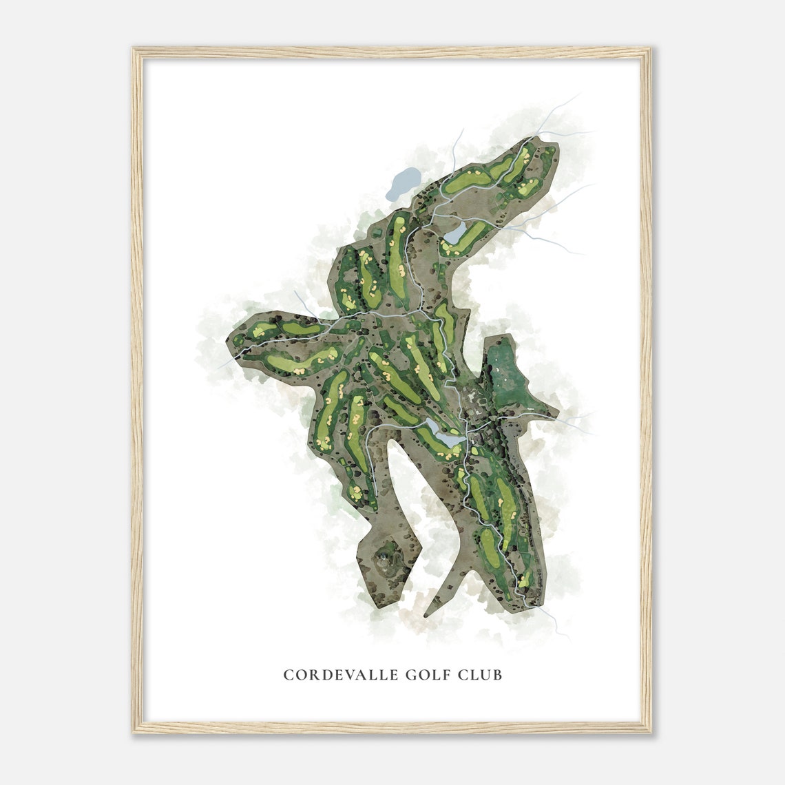 Cordevalle Golf Club Classic Aerial Watercolor Fairway Map Poster - Image 2