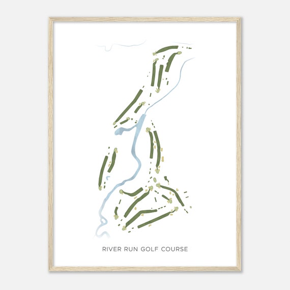 River Run Golf Course Wisconsin Modern Watercolor Map Golfer Gift Golf Wall Art Golf Poster Print Course Layout