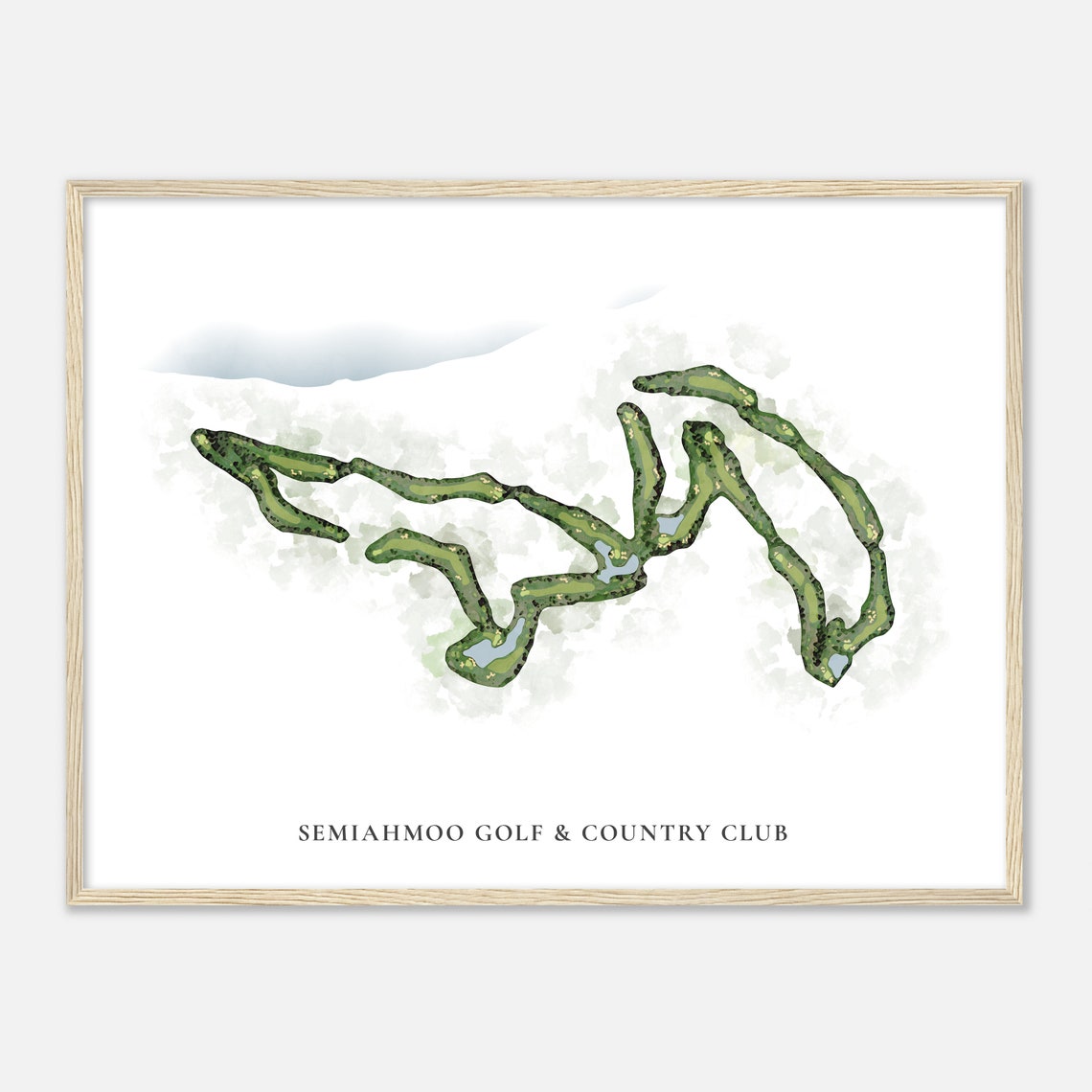 Semiahmoo Golf and Country Club Classic Watercolor Map Poster