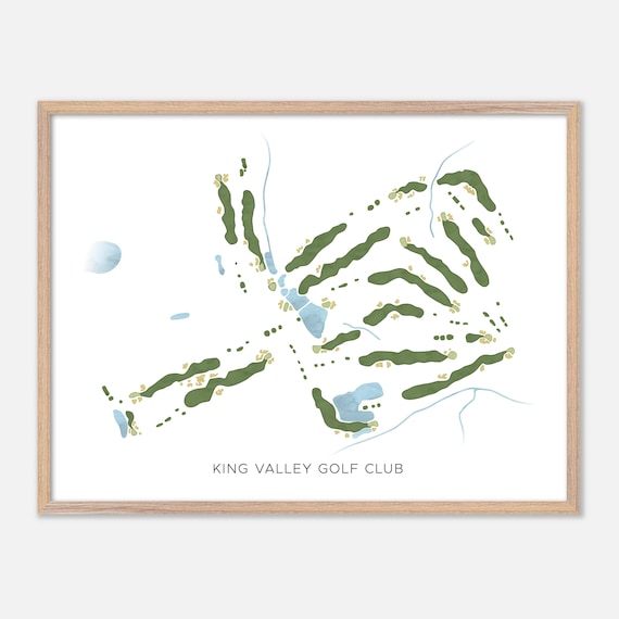 King Valley Golf Club Canada Modern Scenic Watercolor Map Poster