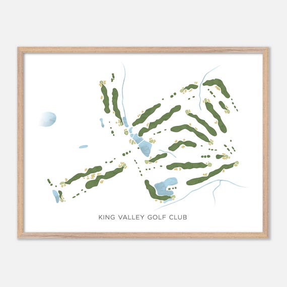 King Valley Golf Club In Canada Modern Watercolor Map Golfer Gift Golf Wall Art Golf Poster Print Course Layout